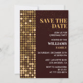 Weihnachts-Party Save the Date Gold Einladung (Vorderseite)