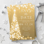 Weihnachts-Party Save the Date Gold Tree Glam Einladung<br><div class="desc">Elegantes Weihnachts-Party / Winter Party / Feiertag / Weihnachtsfeier / Corporate Weihnachts-Party Ankündigung "Save the Date" Vorlage mit goldenen Weihnachtsbaum.</div>