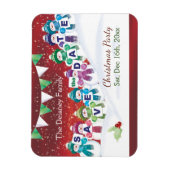 Weihnachts-Party, Save the Date, Jolly Snowmen Magnet (Vertikal)