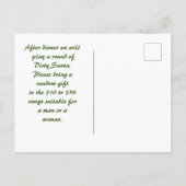 Weihnachts-Party Save the Date künstlerisch Postkarte (Rückseite)