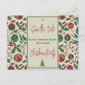 Weihnachts-Party Save the Date Postkarte (Vorderseite)