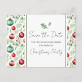 Weihnachts-Party Save the Date Postkarte (Vorderseite)