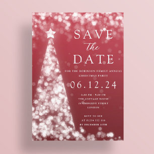 Weihnachts-Party Save the Date Silver Tree Glam Re Einladung