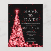Weihnachts-Party Save the Date Tree Red Invite (Vorderseite)