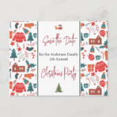 Weihnachts-Party Save the Date Ugly Sweater Postkarte (Vorderseite)