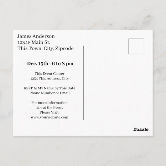 Weihnachts-Party Save the Date Urlaub Postkarte (Rückseite)