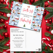 Weihnachts-Party Save the Date Urlaub Postkarte