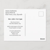 Weihnachts-Party Save the Date Winterland Postkarte (Rückseite)