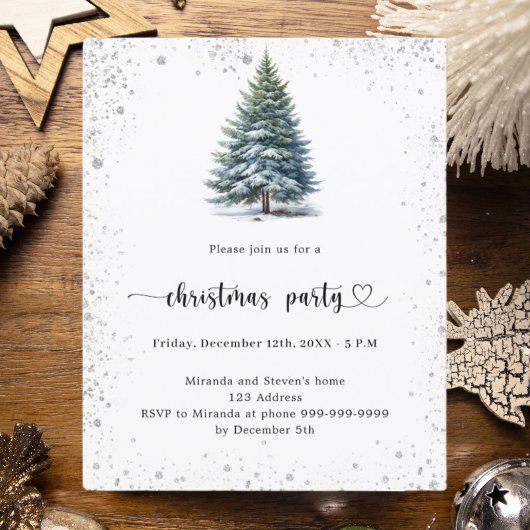 Weihnachts-Party-Schnee handgezeichnet Einladung
