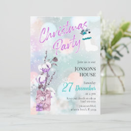 Weihnachts-Party Schneefall Baumwolle Einladung