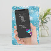 Weihnachts-Party-Schneeflocke Einladung (Stehend Vorderseite)