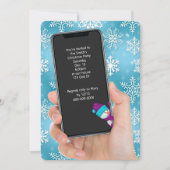 Weihnachts-Party-Schneeflocke Einladung (Vorderseite)