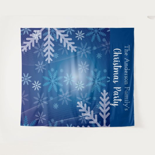 Weihnachts-Party Schneeflocken Foto Hintergrund Wandteppich (Vorderseite (Horizontal))