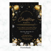 Weihnachts-Party Schneeflocken Glitzern und Snowme Einladung