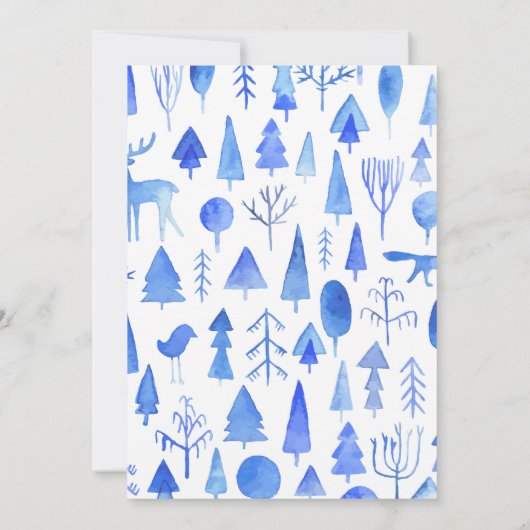 Weihnachts-Party Schöne Wasserfarbe Einladung (Rückseite)