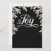 Weihnachts Party schwarz & gold Freude Einladung (Rückseite)