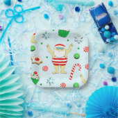 Weihnachts-Party Schwimmen Strand Pappteller (Party)