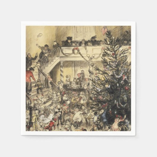 Weihnachts-Party Serviette (Vorderseite)