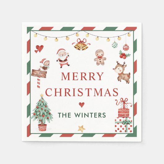 Weihnachts-Party Serviette (Vorderseite)