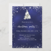 Weihnachts-Party-Silberschneebaum Einladung (Vorderseite)