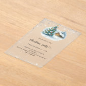 Weihnachts-Party Silberschneehaus mattiert Acryleinladungen (Ablage )