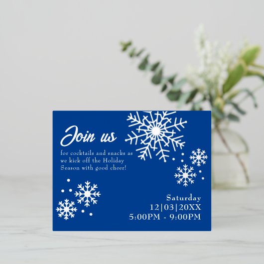 Weihnachts-Party Silver Foil Snowflake Postkarte (Stehend vorne)