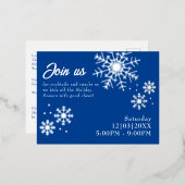 Weihnachts-Party Silver Foil Snowflake Postkarte (Vorderseite/Rückseite)