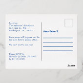 Weihnachts-Party Silver Foil Snowflake Postkarte (Rückseite)