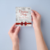 Weihnachts-Party Silver Winter Sparkle Red Ribbon Flyer (Gruppe)