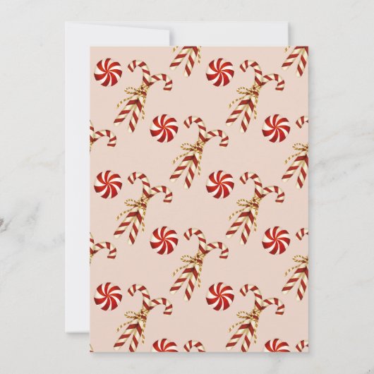 Weihnachts-Party Simple Wreath Candy Canes Einladung (Rückseite)