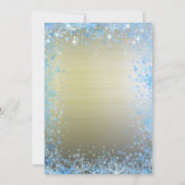 Weihnachts-Party Snowflake Glitzer Sparkle Stars Einladung (Rückseite)