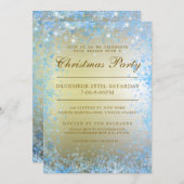 Weihnachts-Party Snowflake Glitzer Sparkle Stars Einladung (Vorne/Hinten)