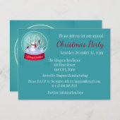 Weihnachts-Party Snowglobe Snowman Kardinal Bird Einladung (Vorne/Hinten)