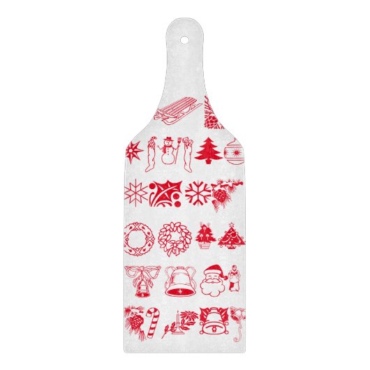 Weihnachts-Party Snowman Santa Claus Workshop Schneidebrett (Vorderseite)