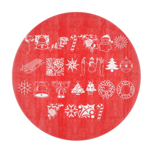 Weihnachts-Party Snowman Santa Claus Workshop Schneidebrett (Vorderseite)