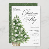 Weihnachts-Party-Snowy-Tree-Logo Einladung (Vorne/Hinten)