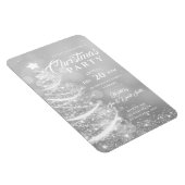 Weihnachts-Party Sparkle Silver Holiday Einladung Magnet (Rechte Seite)