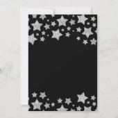 Weihnachts-Party Sparkle Stars Frohe helle Schwarz Einladung (Rückseite)