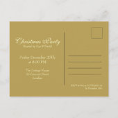 Weihnachts-Party Sparkling Bäume Gold Einladung Postkarte (Rückseite)