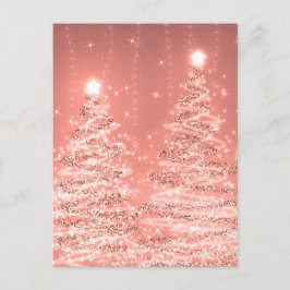 Weihnachts-Party Sparkling Bäume Rose Gold Postkarte