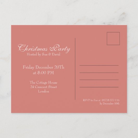 Weihnachts-Party Sparkling Bäume Rose Gold Postkarte (Rückseite)