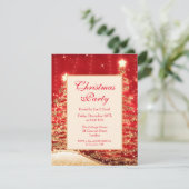 Weihnachts-Party Sparkling Bäume Rot mit Glitzer Einladung (Stehend Vorderseite)