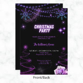 Weihnachts-Party Sparkling Bäume | Snowflakes Star Einladung