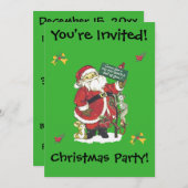 Weihnachts Party Spaß Santa Tree Kleine Tiere Einladung (Vorne/Hinten)