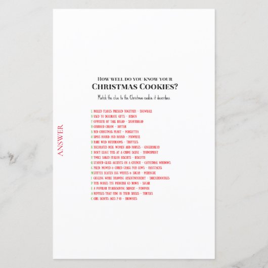 Weihnachts-Party-Spiel (Rückseite)