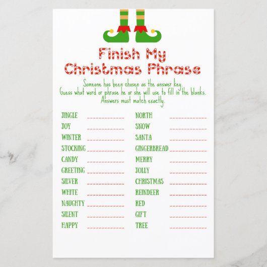 Weihnachts-Party-Spiel (Vorderseite)