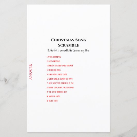 Weihnachts-Party-Spiel (Rückseite)