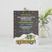 Weihnachts-Party-Station Wagen Open House Einladung (Stehend Vorderseite)