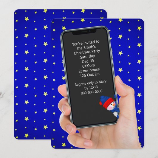 Weihnachts-Party-Telefonanschrift Einladung (Vorne/Hinten)