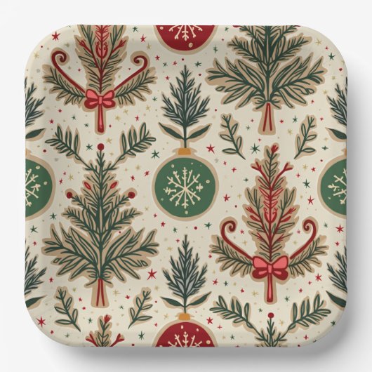 Weihnachts-Party-Teller Pappteller (Vorderseite)